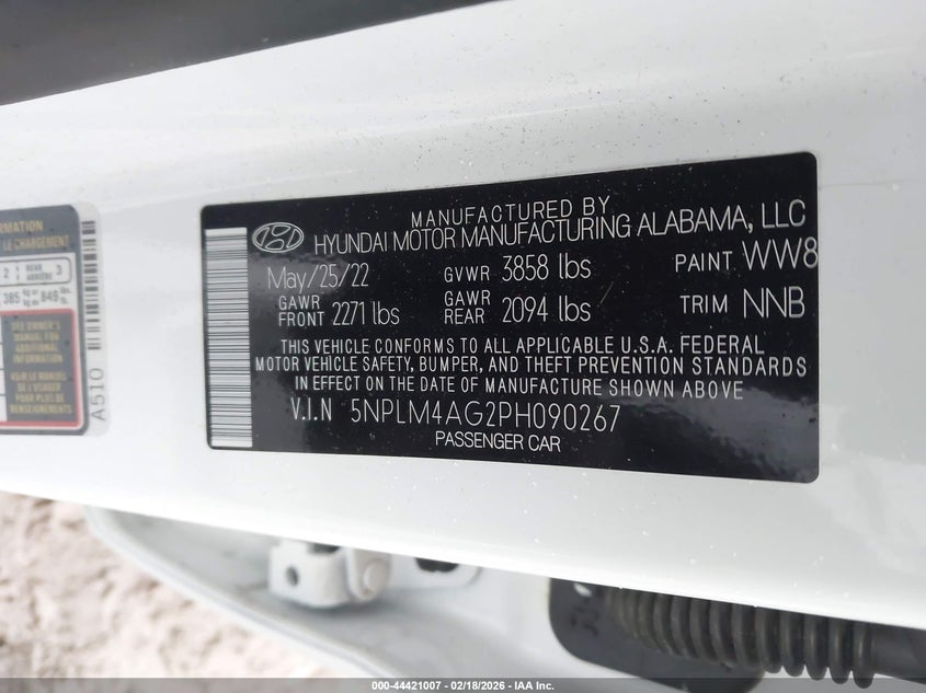 2023 HYUNDAI ELANTRA 2.0L I-4 DOHC, VVT, (VIN: 5NPLM4AG2PH090267