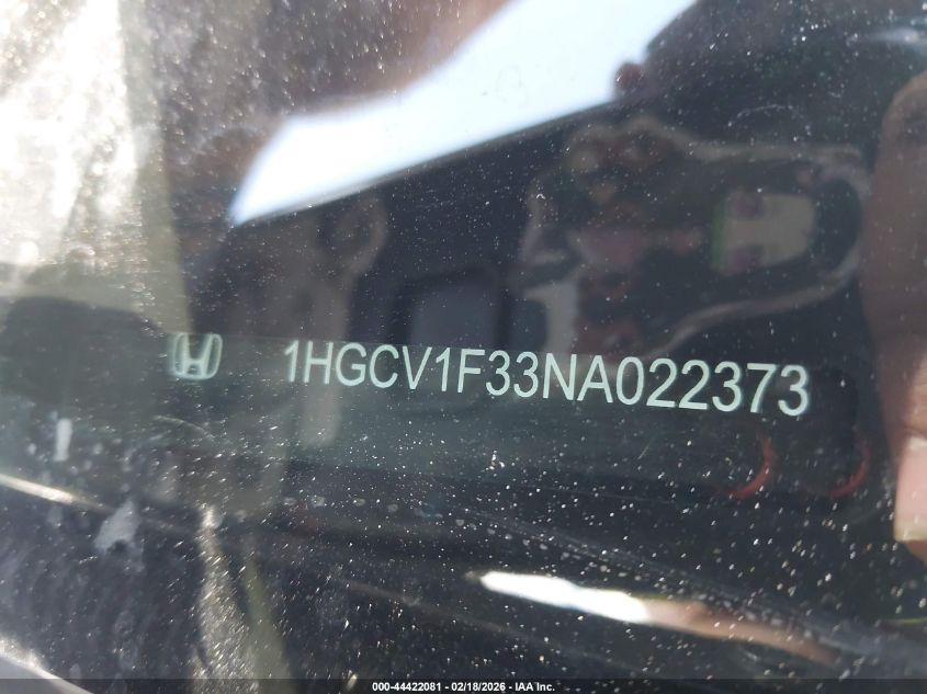 2022 Honda Accord Sport VIN: 1HGCV1F33NA022373 Lot: 44422081