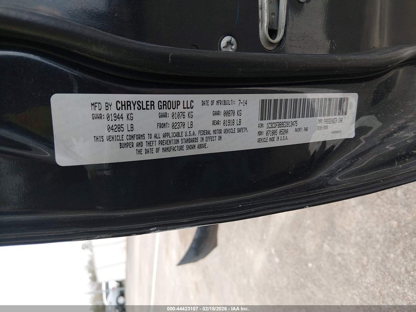 2014 Dodge Dart Sxt VIN: 1C3CDFBB9ED913475 Lot: 44423107