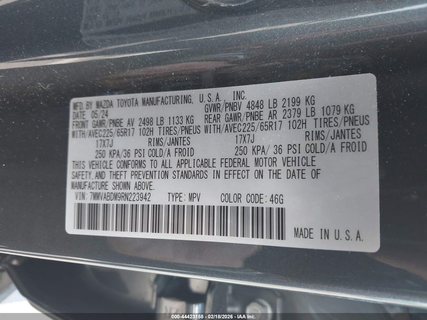 2024 Mazda Cx-50 2.5 S Premium VIN: 7MMVABDM9RN223942 Lot: 44423158