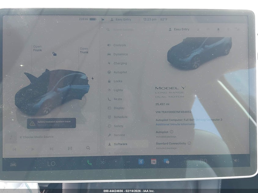 2022 Tesla Model Y Long Range Dual Motor All-Wheel Drive VIN: 7SAYGDEE1NF454652 Lot: 44424656