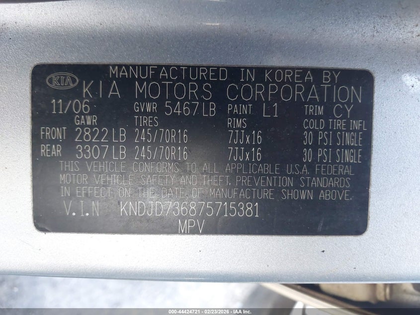 2007 KIA SORENTO · Фото 9