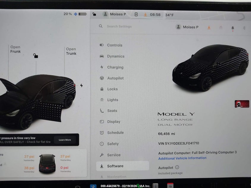 2020 TESLA MODEL Y auction photo 7