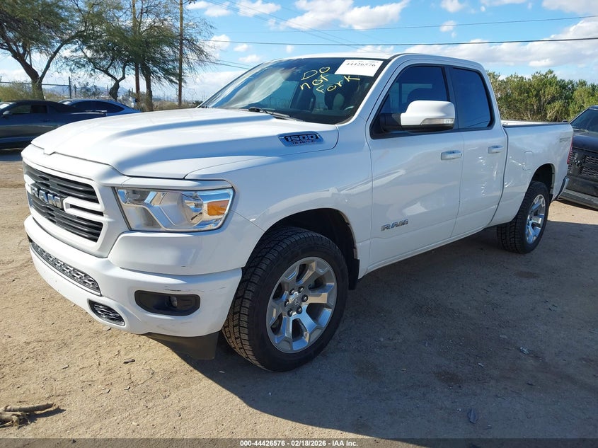 Vin: 1c6srfbt9mn540648, lot: 44923168, ram 1500 big horn  4x4 6'4 box 20212