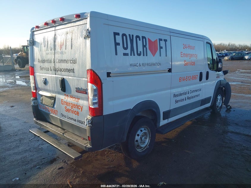 Vin: 3c6trvag9ge116561, lot: 44923313, ram promaster 1500 low roof 20164
