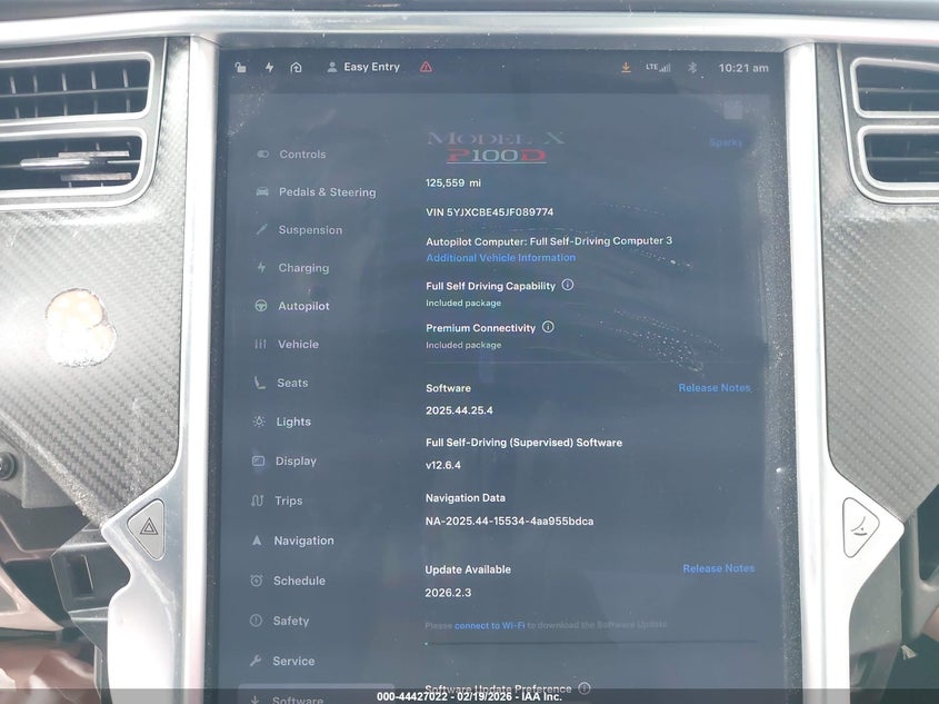 2018 Tesla Model X 100D/75D/P100D VIN: 5YJXCBE45JF089774 Lot: 44427022