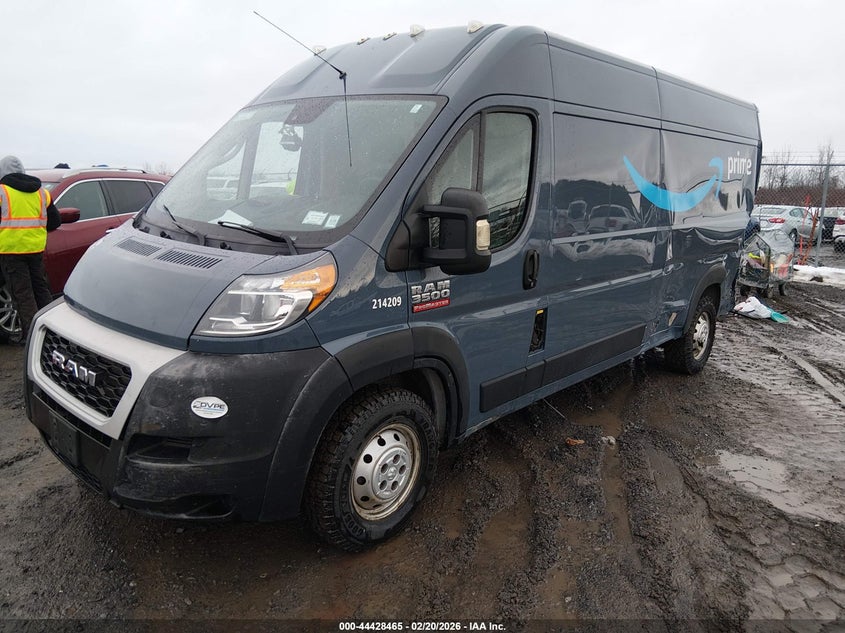 Vin: 3c6mrvjg9me535252, lot: 44925105, ram promaster 3500 cargo van high roof 159 wb ext 20212