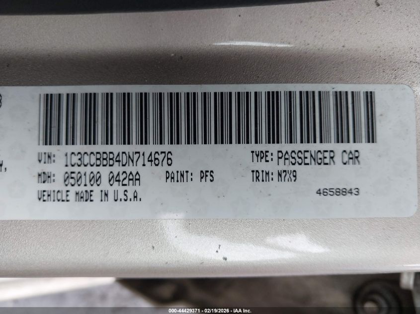 2013 Chrysler 200 Touring VIN: 1C3CCBBB4DN714676 Lot: 44429371