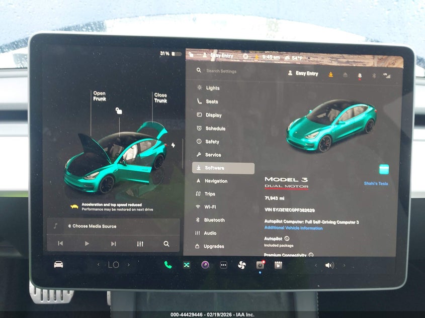 2023 Tesla Model 3 Performance Dual Motor All-Wheel Drive VIN: 5YJ3E1EC0PF382629 Lot: 44429446