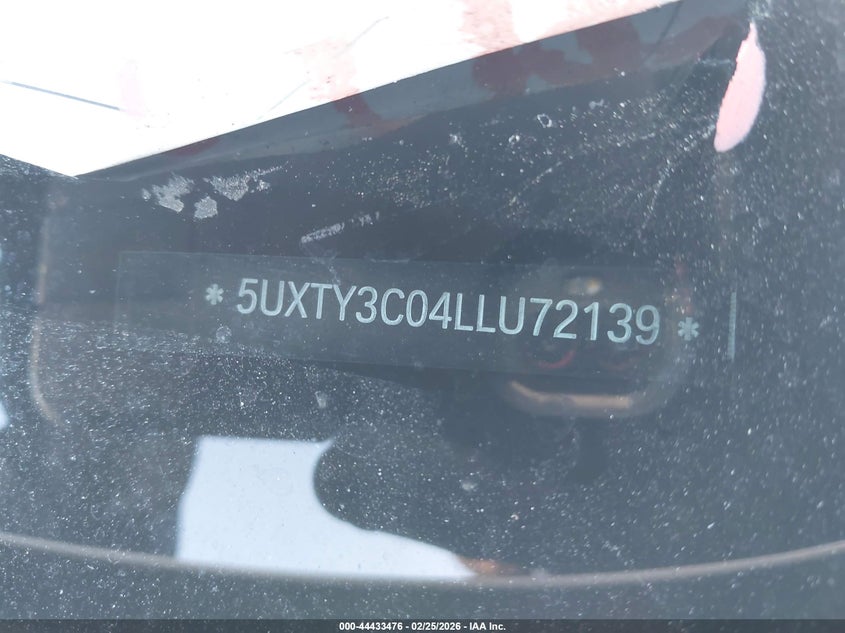BMW X3 2020 VIN 5UXTY3C04LLU72139