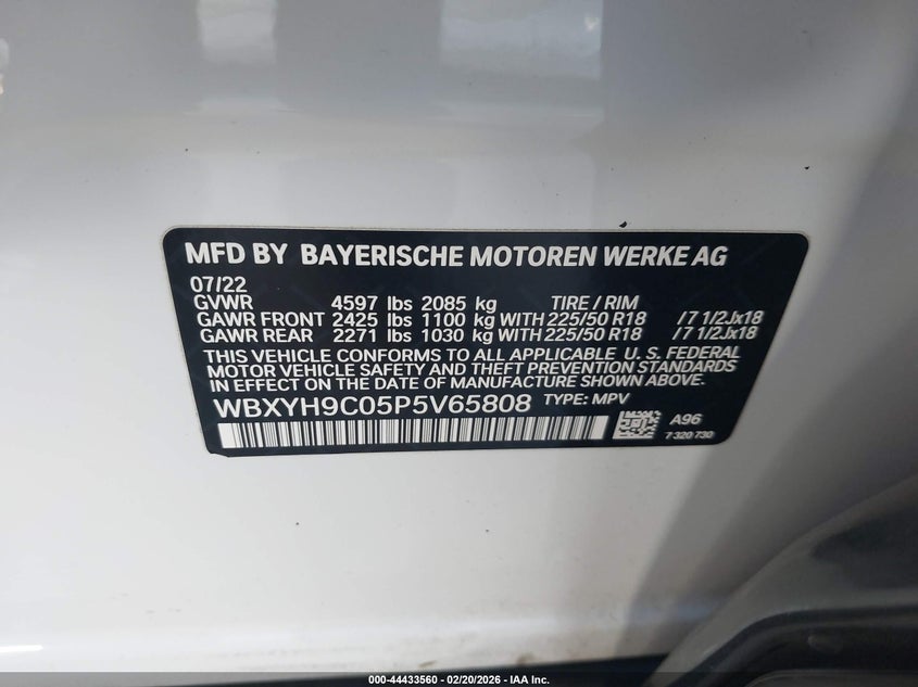 2023 BMW X2 Sdrive28I VIN: WBXYH9C05P5V65808 Lot: 44433560