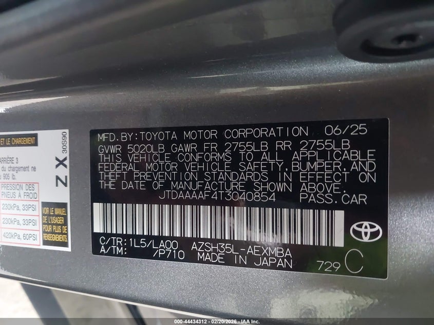 2026 Toyota Crown Limited VIN: JTDAAAAF4T3040854 Lot: 44434312
