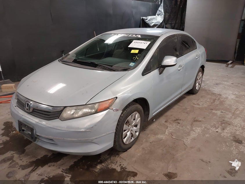 2012 Honda Civic 1.8 Lx silver Lot 111044434743 Vin 2HGFB2F58CH542001