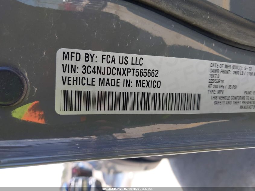 2023 Jeep Compass Limited VIN: 3C4NJDCNXPT565662 Lot: 44435512