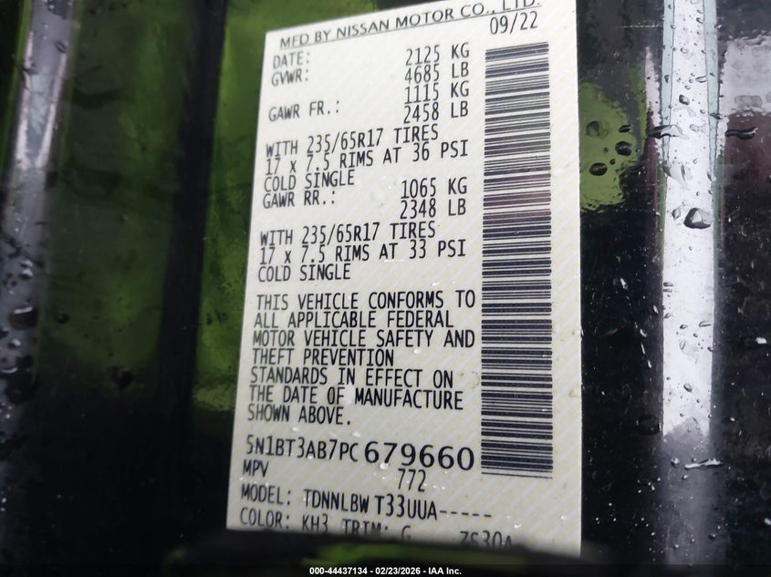 VIN 5N1BT3AB7PC679660 2023 NISSAN ROGUE S INTELLIGENT AWD