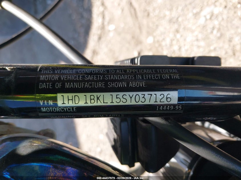 1995 Harley-Davidson Fxst Custom VIN: 1HD1BKL15SY037126 Lot: 44437979