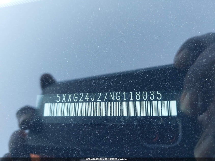 2022 Kia K5 Lx VIN: 5XXG24J27NG118035 Lot: 44439171