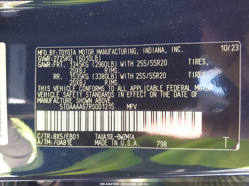 2024 Lexus Tx 350 Premium VIN: 5TDAAAA67RS001215 Lot: 44441008