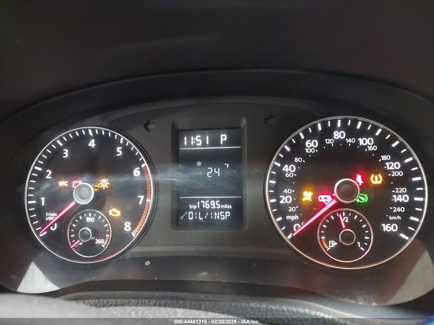 2014 VOLKSWAGEN PASSAT SEDAN 2.5L I-5 DOHC, VVT, 170HP
