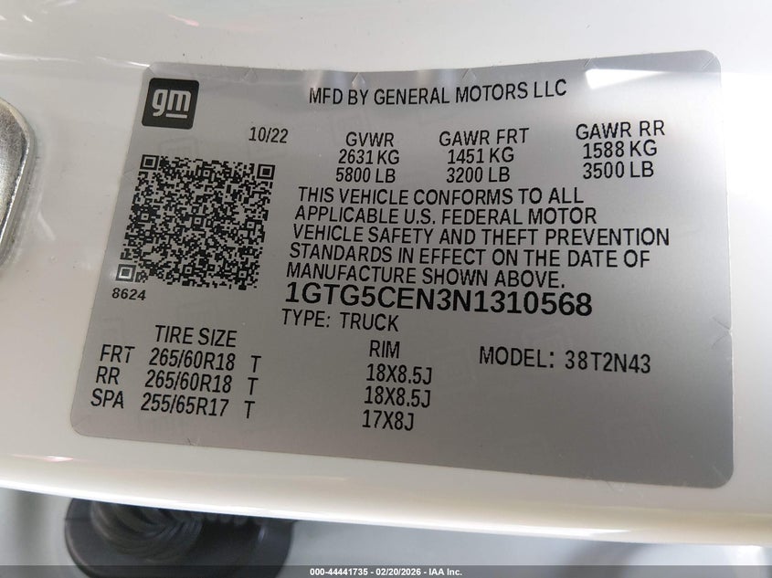 2022 GMC Canyon 2Wd Short Box Elevation VIN: 1GTG5CEN3N1310568 Lot: 44441735