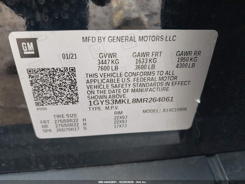 2021 Cadillac Escalade Esv 2Wd Premium Luxury Platinum VIN: 1GYS3MKL8MR264061 Lot: 44442651