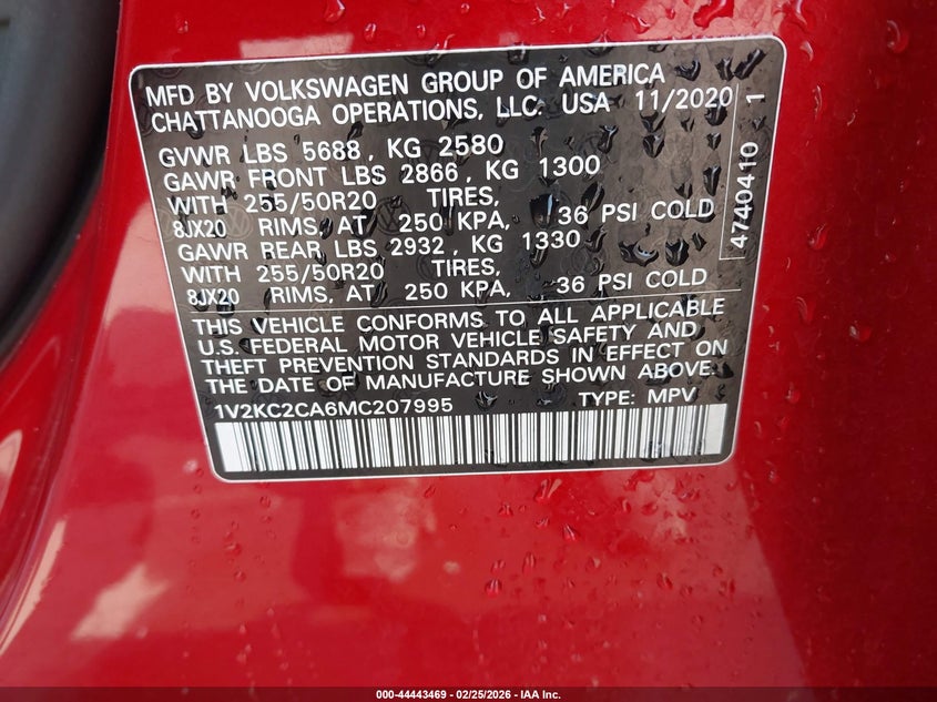 2021 Volkswagen Atlas Cross Sport 2.0T Se W/Technology VIN: 1V2KC2CA6MC207995 Lot: 44443469