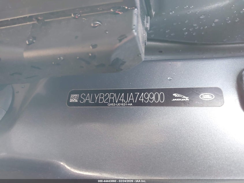 2018 Land Rover Range Rover Velar P380 S VIN: SALYB2RV4JA749900 Lot: 44443860