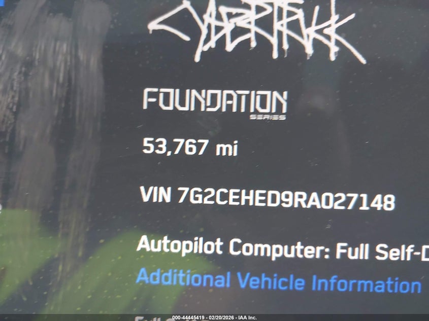 2024 Tesla Cybertruck All-Wheel Drive VIN: 7G2CEHED9RA027148 Lot: 44445419