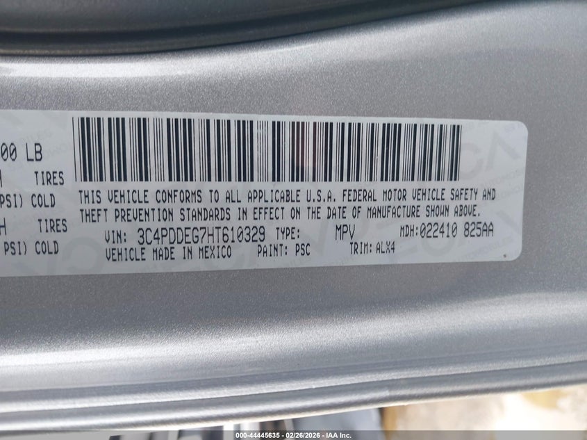 2017 Dodge Journey 3.6 Gt Awd grey Lot 111044445635 Vin 3C4PDDEG7HT610329