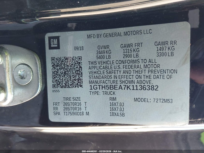 2019 GMC Canyon VIN: 1GTH5BEA7K1136382 Lot: 44446261