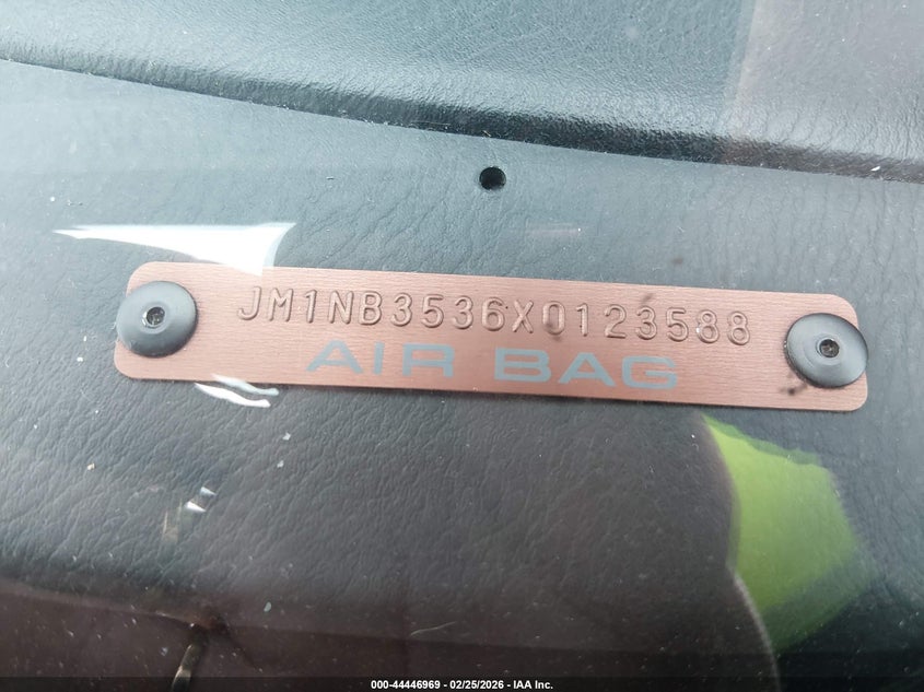 1999 Mazda Mx-5 Miata Leather Pkg/Popular Equipment Pkg/Sports Pkg/Touring Pkg VIN: JM1NB3536X0123588 Lot: 44446969