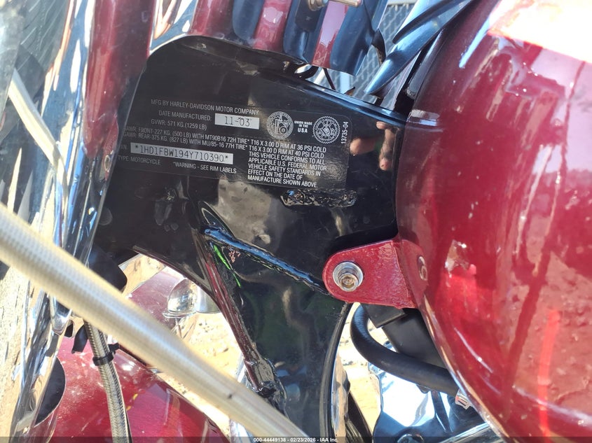 2004 Harley-Davidson Flhri VIN: 1HD1FBW194Y710390 Lot: 44449138