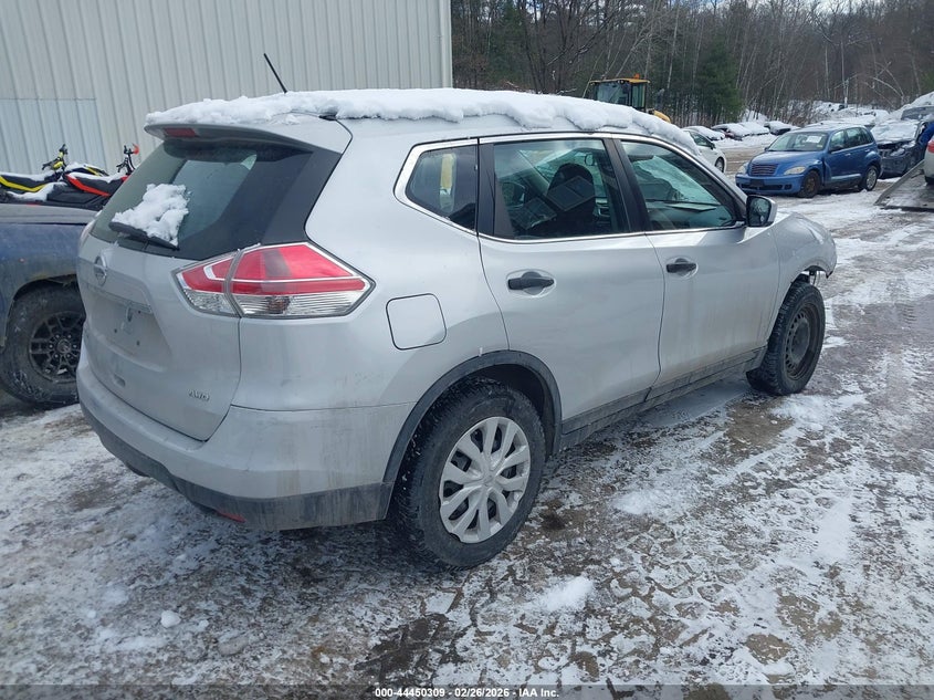 2016 Nissan Rogue 2.5 S silver Lot 111044450309 Vin KNMAT2MV8GP619833