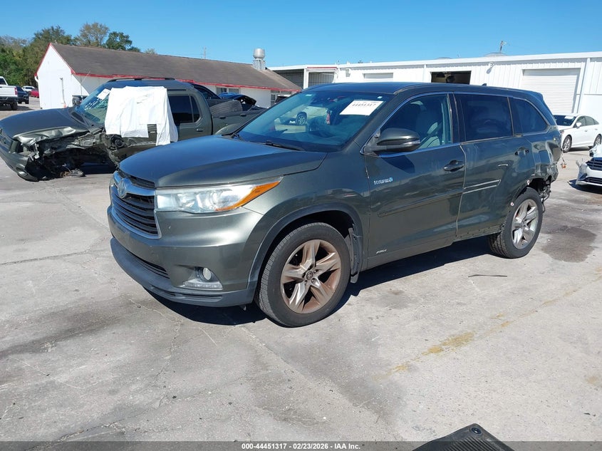 Vin: 5tddcrfh0gs017642, lot: 44947983, toyota highlander hybrid limited platinum v6 20162