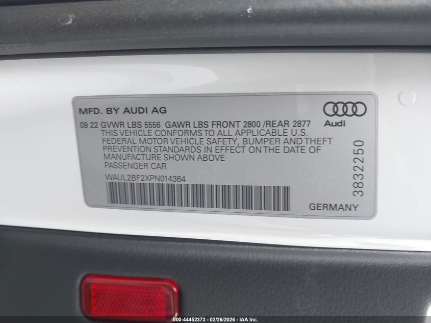 WAUL2BF2XPN014364 2023 Audi A6 3.0 Premium Plus 55 Tfsi Quattro S Tronic white