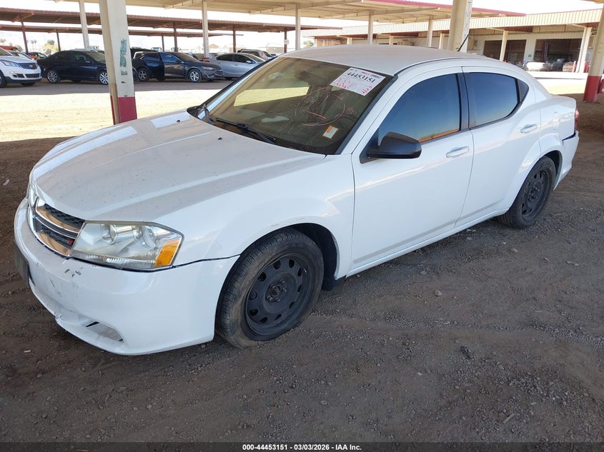 Vin: 1c3cdzab8dn635163, lot: 44949817, dodge avenger se 20132