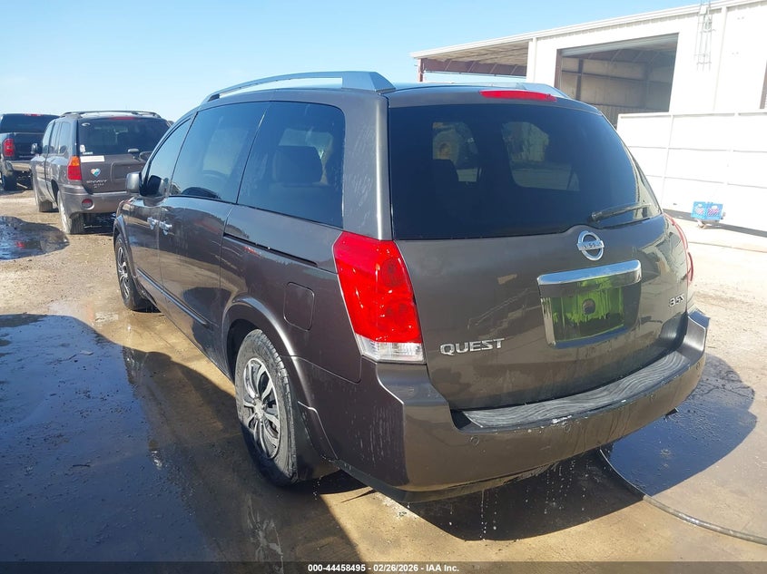 2007 Nissan Quest 3.5 S VIN: 5N1BV28U37N113852 Lot: 44458495