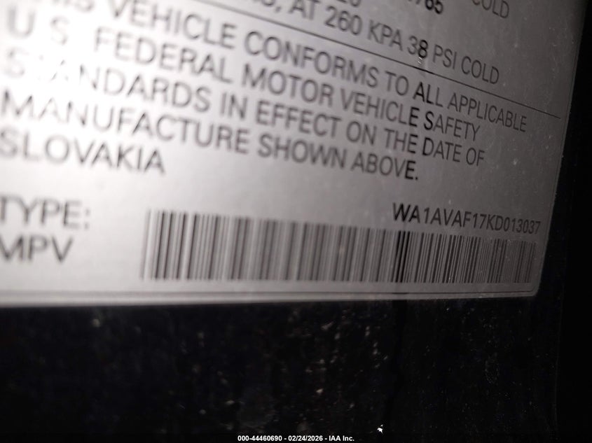 2019 Audi Q8 55 Premium VIN: WA1AVAF17KD013037 Lot: 44460690