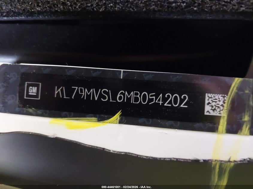 2021 Chevrolet Trailblazer Fwd Activ VIN: KL79MVSL6MB054202 Lot: 44461001