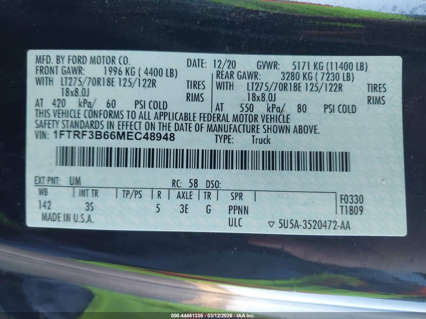 2021 FORD F350 TRUCK N/A