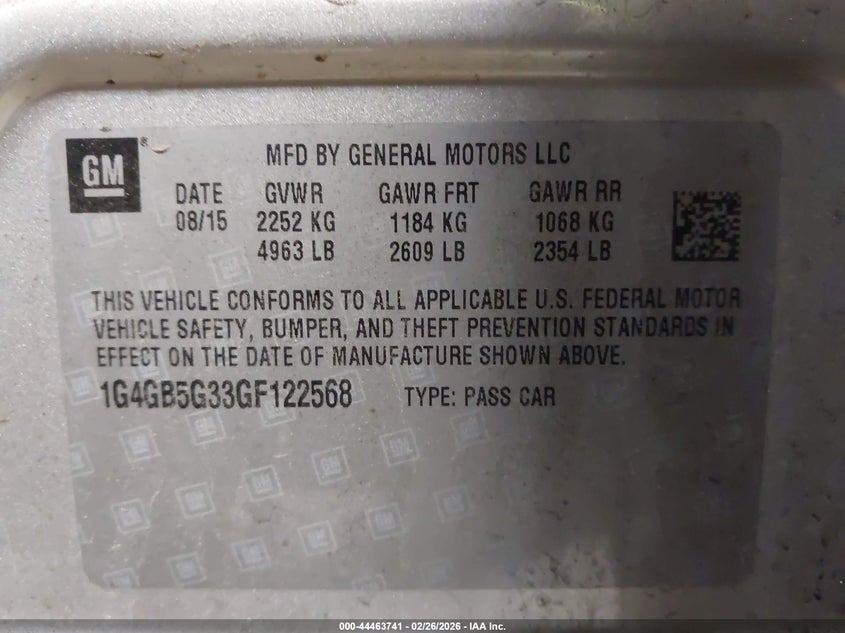 2016 Buick Lacrosse 3.6 Lacrosse Leather silver Lot 111044463741 Vin 1G4GB5G33GF122568