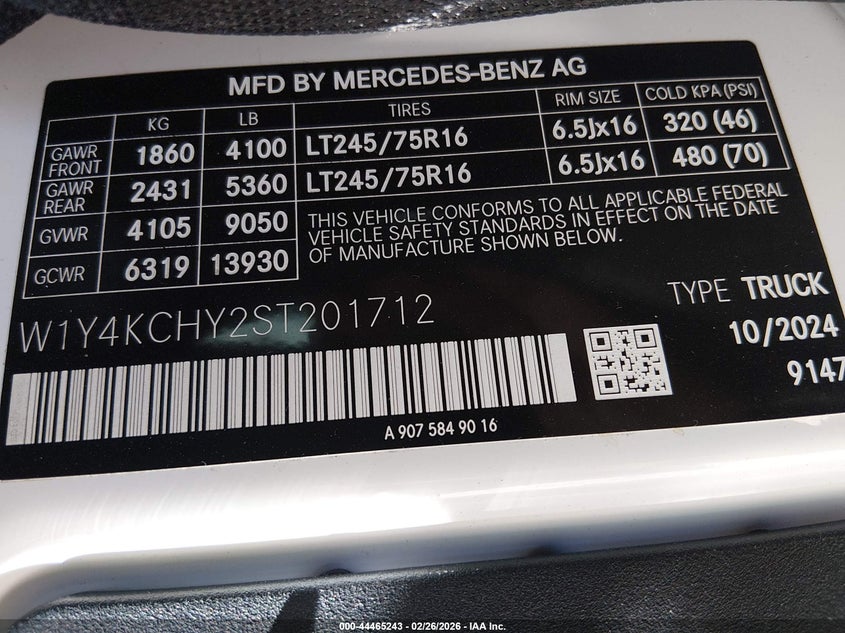 2025 MERCEDES-BENZ SPRINTER 2500 HIGH ROOF 4-CYL DIESEL — Фото 9
