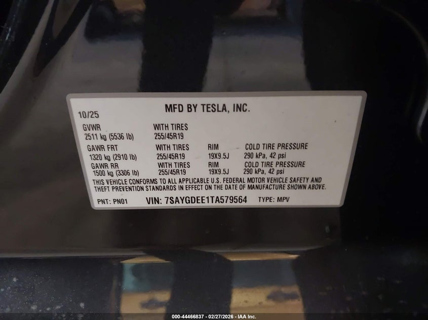 2026 TESLA MODEL Y SPORT UTILITY VEHICLE ELECTRIC
