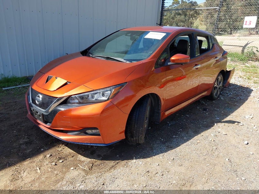 Vin: 1n4bz1dv2mc552488, lot: 44965617, nissan leaf sl plus 62 kwh 20212