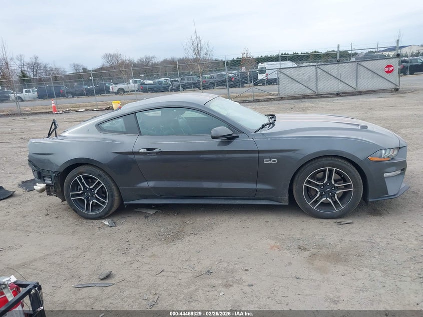 2019 Ford Mustang 5.0 Gt Premium grey Lot 111044469329 Vin 1FA6P8CF0K5189636