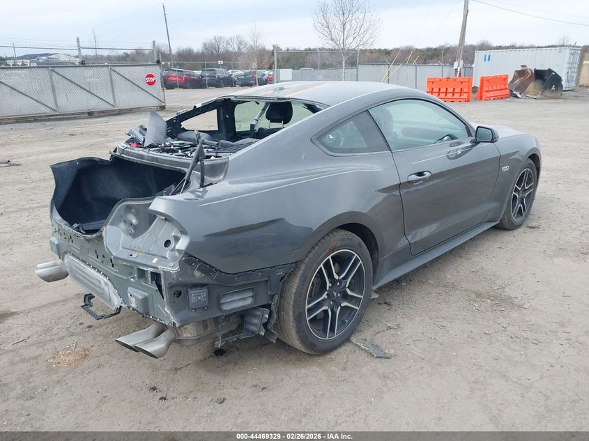 2019 Ford Mustang 5.0 Gt Premium grey Lot 111044469329 Vin 1FA6P8CF0K5189636