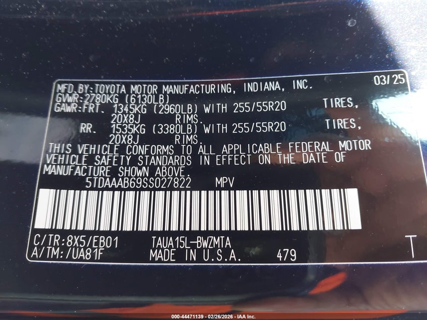 2025 Lexus Tx 2.4 Tx 350 Premium blue Lot 111044471139 Vin 5TDAAAB69SS027822