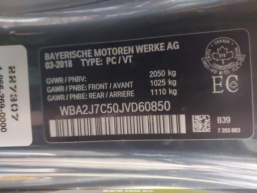 2018 BMW M240I xDrive VIN: WBA2J7C50JVD60850 Lot: 44471489