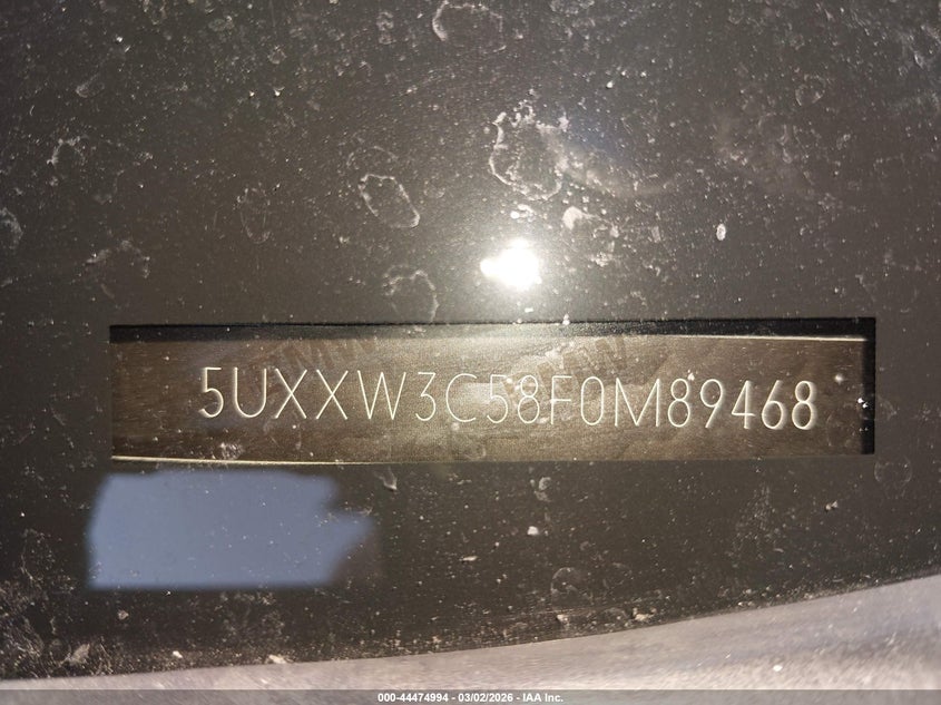 2015 BMW X4 xDrive28I VIN: 5UXXW3C58F0M89468 Lot: 44474994