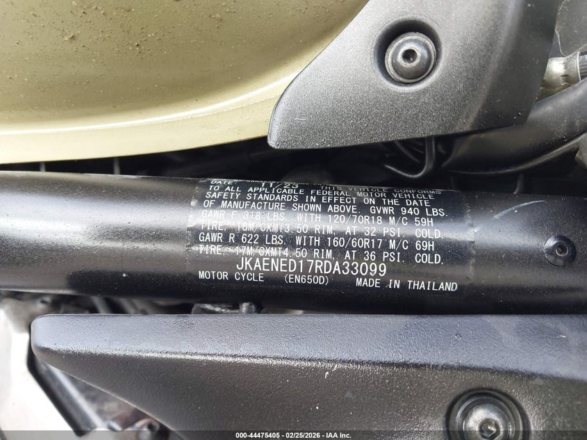2024 Kawasaki En650 D VIN: JKAENED17RDA33099 Lot: 44475405